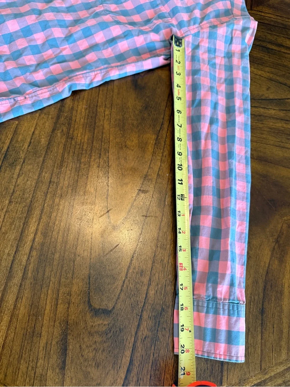 J. Crew Tailored Slim Fit Coral Pink and Blue Plaid Button-Down Shirt
